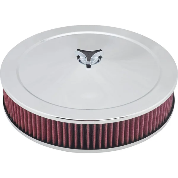Chrome Air Cleaner with Washable Filter, 14 x 3 inch 91011039