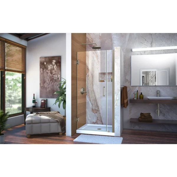 DreamLine SHDR-20347210-04 Unidoor 34-35 in. W x 72 in. H Frameless Hinged Shower Door Brushed Nickel