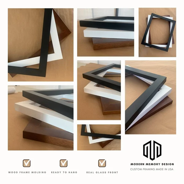 45x18 Picture Frames Brown Wood 45x18 Frame 45 x 18 Wooden Frames Black