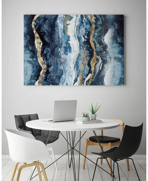 Giant Art 24x22 x 18x22 Effectus I Museum Mounted Canvas Print - Blue