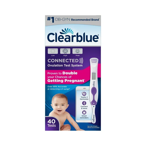 Clearblue Connected Ovulation Test System Featuring Bluetooth Connectivity and Advanced Ovulation Tests - 40 Count
