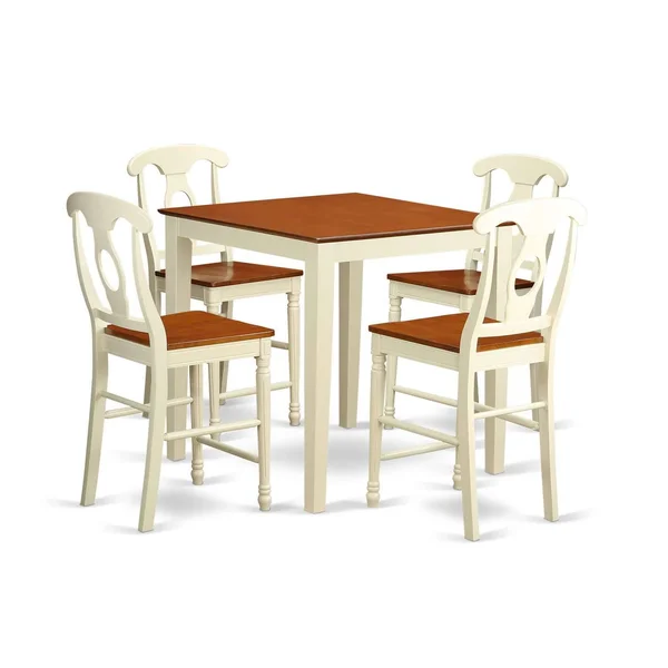East West Furniture VNKE5-WHI-W 5 Piece High Table and 4 Bar Stools Set