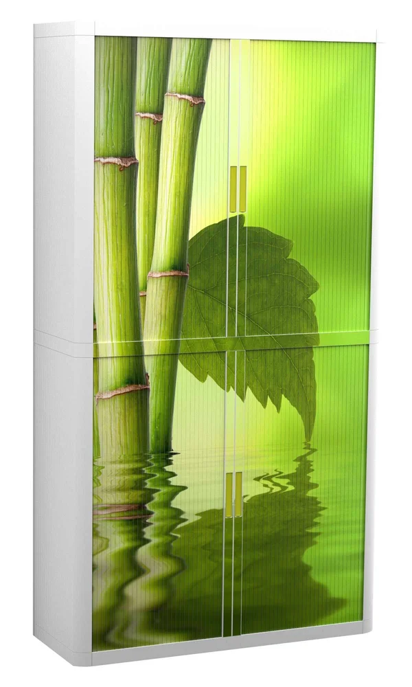 Paperflow 31186 easyOffice Storage Cabinet 80 in - Bamboo with Leaf