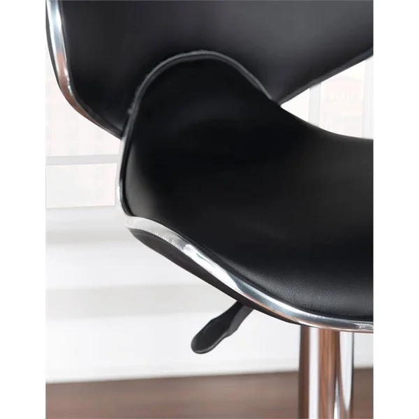 Powell Furniture Chrome Bar Stool - Black