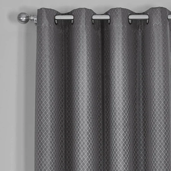 Blackout Curtains - Diamond Jacquard Woven Drape Theme (Set of 2) 54 x 96x22 Pair, Taupe by Royal Tradition