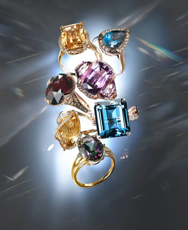 Amethyst (5 Ct. t.w.) and Diamond Accent Oval Ring in 14K Gold (also Available in Mystic Topaz, Blue Topaz, & Prasolite) - B