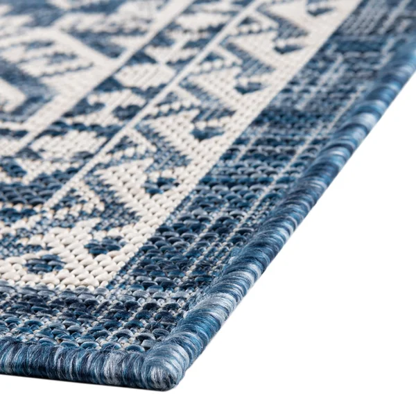 Outdoor Aztec Blue 10x13 Large Area Rug Indoor Outdoor Rug