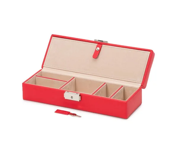 Wolf Heritage Safe Deposit Box, Red Saffiano