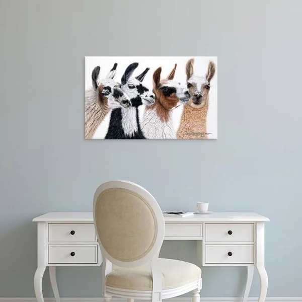Easy Art Prints Jan Henderson's 'Peruvian Visitors' Premium Canvas Art (15 x 24)