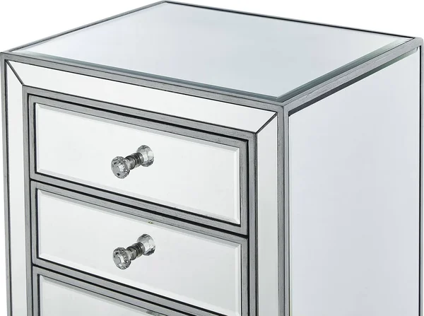 Elegant MF72047 Lingerie Chest 7 Drawers 18in. W x 15in. D x 42in. H in Antique Silver Paint