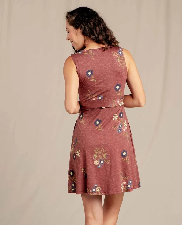 Toad & Co. Women's Cue Sleeveless Dress Henna Floral Print - M