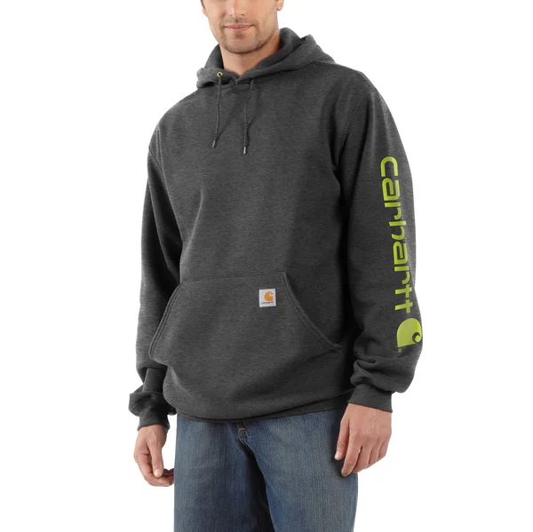 Carhartt Midweight Hooded Logo Sweatshirt - Leaf Green Heather, 4XL Regular
