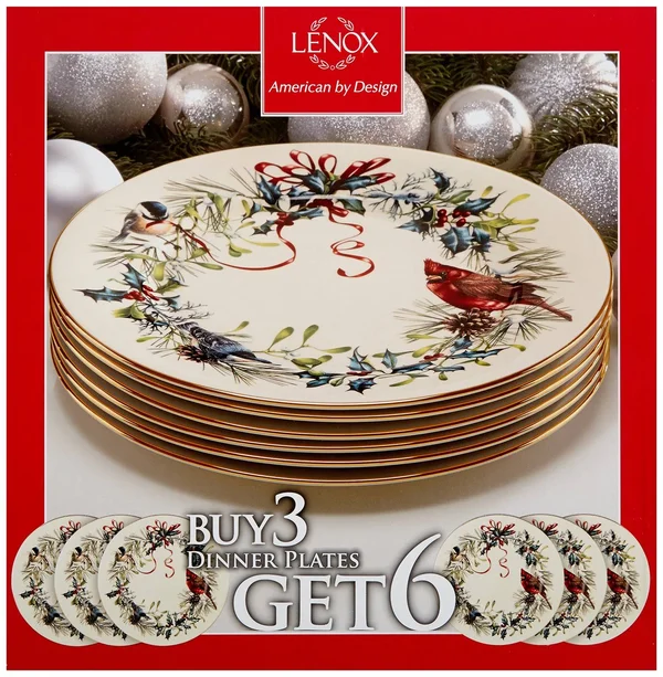 Lenox Winter Greetings 6-Piece Dinner Plate Set
