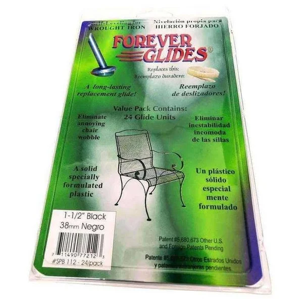 Forever Glides 1-1/2x22 Wrought Iron Patio Furniture Glides - Pewter