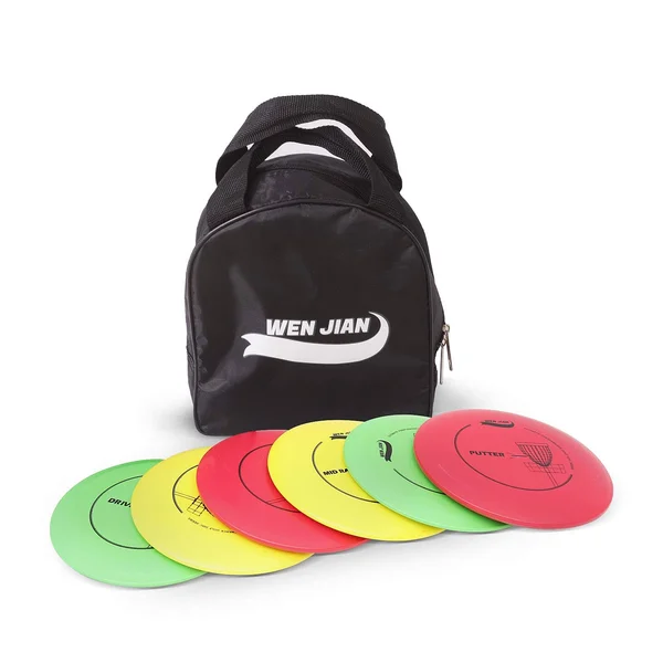 Wenjian Disc Golf Starter Set with 6 Discs-2 Pcs Driver, 2 Pcs Mid Range, 2 Pcs Putter, Include Starter Disc Golf Carry Bag, Bla