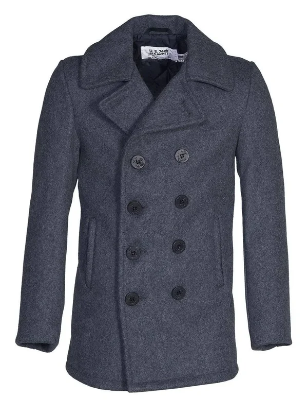 Schott NYC 740 The Original Navy Pea Coat Men's - Oxford Grey Size 32