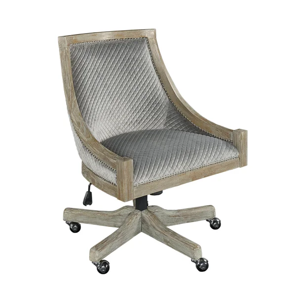 Linon Mimi Quilted Office Chair, Gray