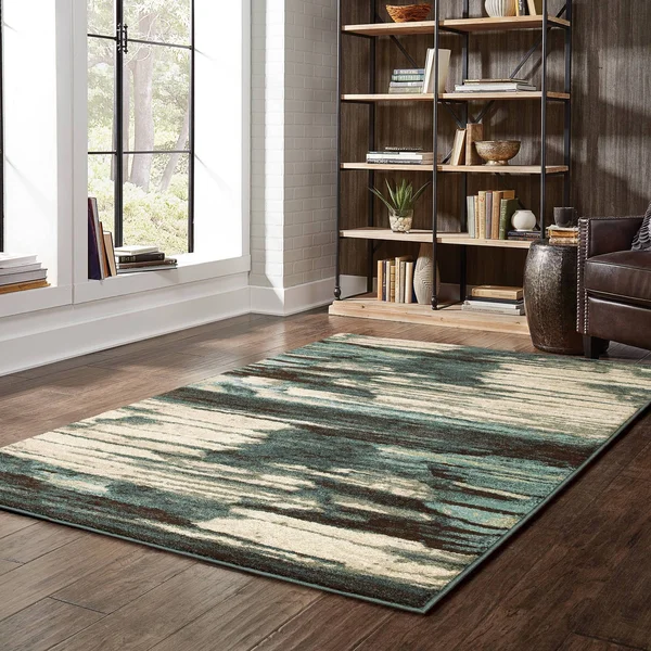 3&10x22x5&5x22 Camryn Jade Layers Rug Blue/Ivory - Captiv8e Designs