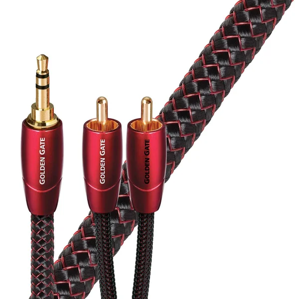 AudioQuest Golden Gate - Audio cable - solid - 10 ft - M RCA x 2 to M ini-phone stereo 3.5 mm