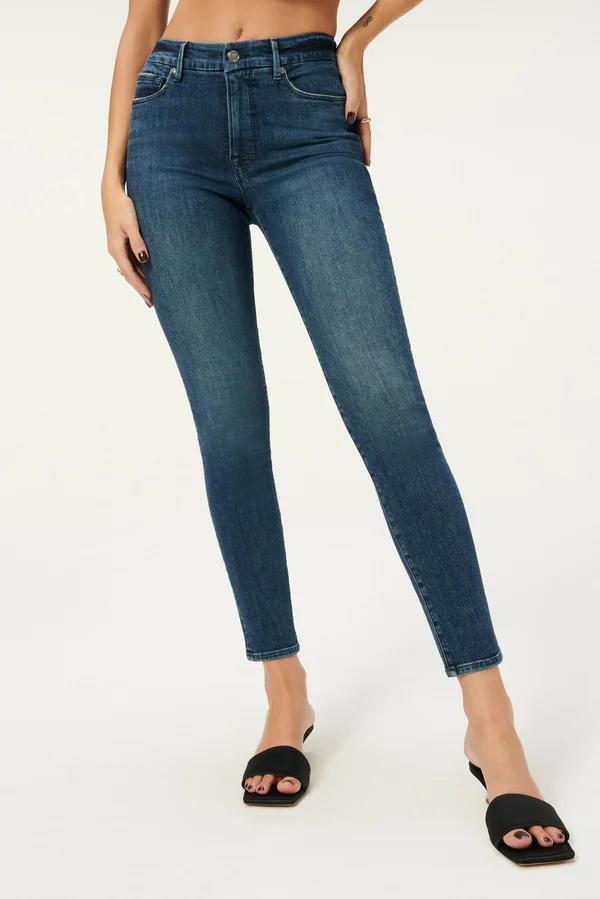 Women's Good American Good Legs Ripped Ankle Skinny Jeans - Size 00 - Blue