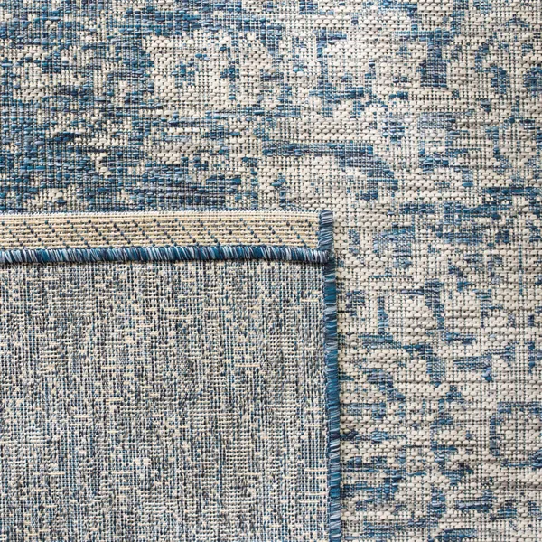 Safavieh Courtyard Collection CY8671-368 Indoor/Outdoor Area Rug - 6& 7x22 Square, Navy/Grey