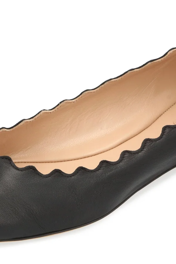 Chloé &Lauren& Leather Ballet Flats Women's Black