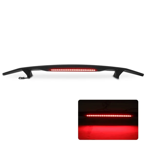 Trunk Spoiler Wing with 3rd Brake LED Light Compatible with Universal Car, Ikon Style Matte Black ABS Car Exterior Trunk Rear Wi