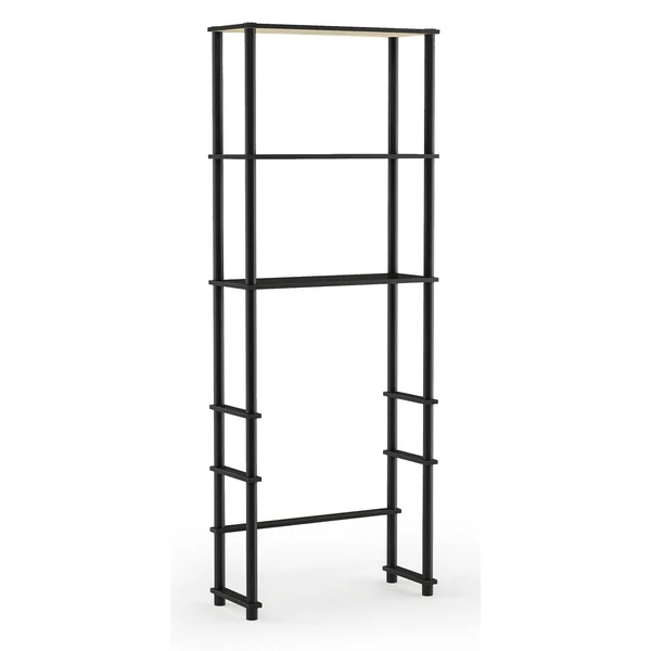 Furinno Turn-N-Tube Espresso & Black Toilet Space Saver with 3 Shelves
