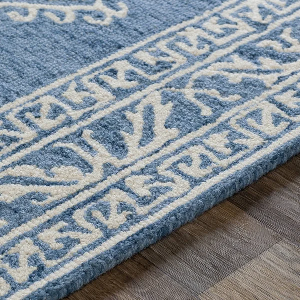 Bohemian BHS-0083107 Tufted Wool Denim Medallion Rug, 5& x 7&6x22