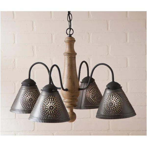 Crestwood Wood Chandelier in Americana Pearwood