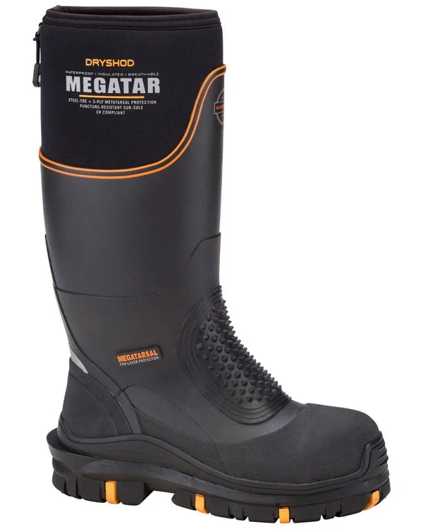 Dryshod Men's Megatar Steel Toe Work Boot Black