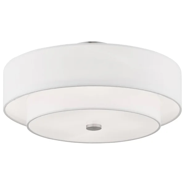 Livex Lighting Claremont 4 Light Ceiling Mount Brushed Nickel 51045-91