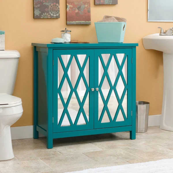 Sauder Harbor View Accent Storage Cabinet, Caribbean Blue