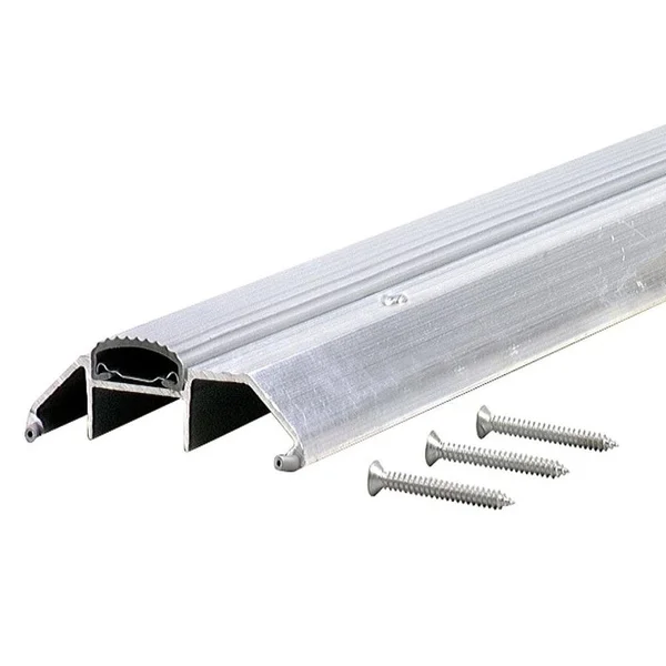 M-D Building Products Deluxe High 3-3/4 in. x 62-1/2 in. Aluminum Threshold with Vinyl Seal, Silver