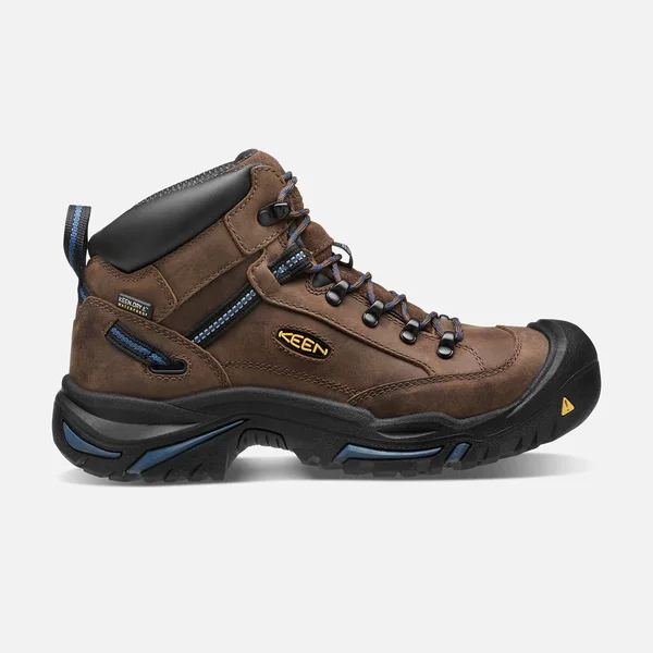 Keen Men's Waterproof Steel Toe Boots Braddock Al Mid - 12, Bison/Ensign Blue