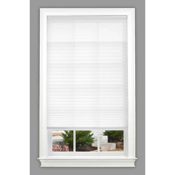 Allen + Roth 51-in x 48-in White Light Filtering Cordless Pleated Shade Polyester, CPWHITE510480