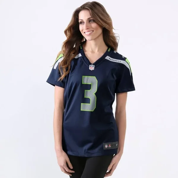 Women's Seattle Seahawks Russell Wilson Nike College Navy Game Jersey