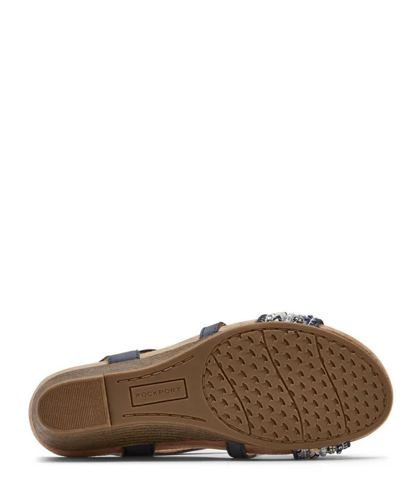 Rockport Women's Cobb Hill Hollywood Wedge Slingback - Size: 5.5, Admiral Blue Suede