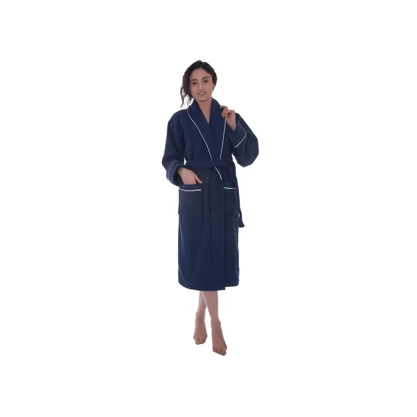 Ozan Premium Home Majesty Luxury Waffle Large/X-Large Bathrobe in Navy