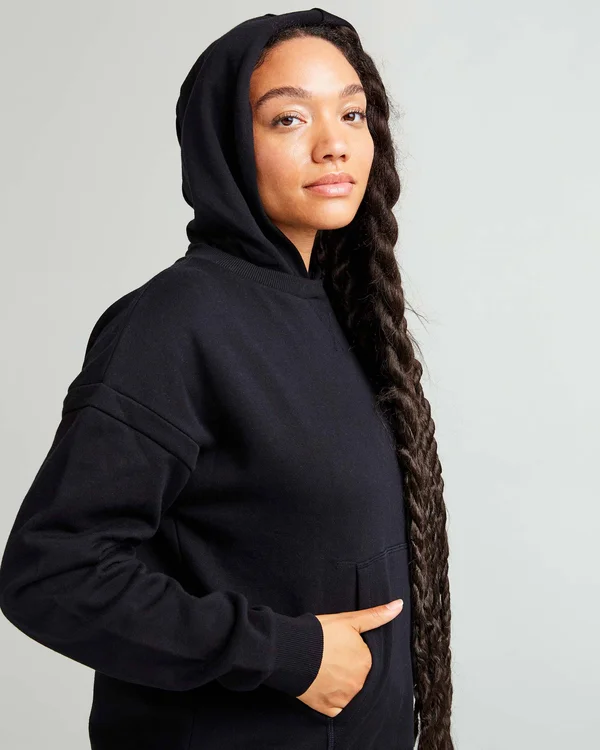 Richer Poorer Women's Recycled Fleece Hoodie - Size Large, Woodgrain
