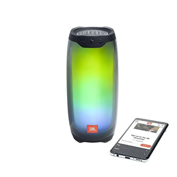 JBL Pulse 4 Ipx7 Waterproof Portable Bluetooth Speaker with 360 Color LED and GSport Deluxe Travel Case (Black)
