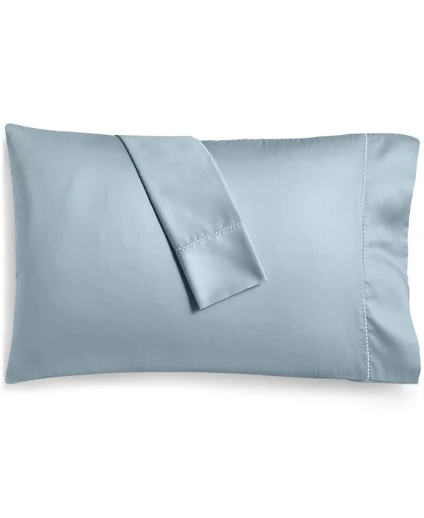 Martha Stewart Collection Solid Open Stock 400 Thread Count Pillowcase Pair, Created for Macy&s - Pool (Blue)