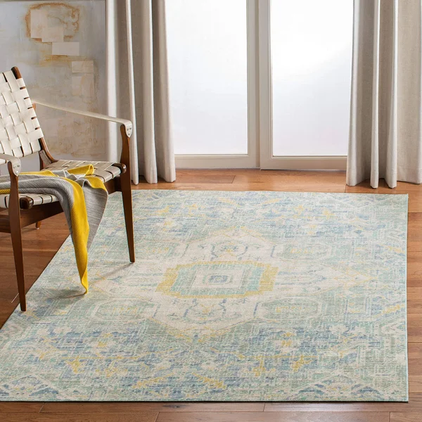 Safavieh WDS329J Windsor Blue, Lime Area Rug - 4& x 6&