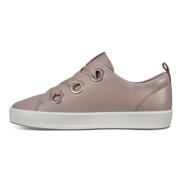 Ecco Soft 8 Womens 3-Eyelet Sneakers Size 5 Grey Rose