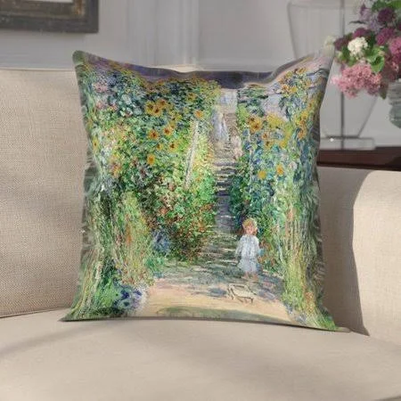 Darby Home Co Gerrald Flower Garden Pillow COVER, Green