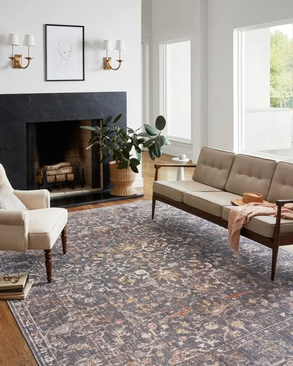 Loloi Harper Hh-02 5& x 7&6x22 Charcoal Rug