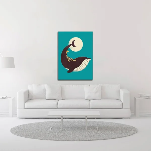 21x22 x 15x22 The Giraffe and The Whale by Jay Fleck Print on Canvas