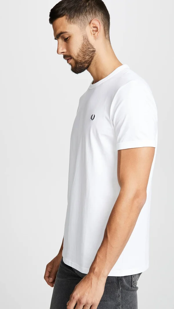 Fred Perry Ringer T Shirt White