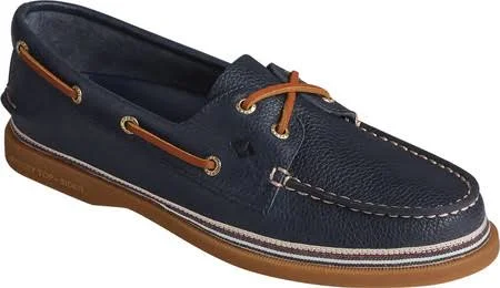 Women's Sperry Authentic Original Tumbled Leather Boat Shoe Navy - Size 5.5M