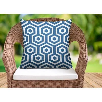 Ornella Outdoor Square Pillow Cover & Insert Corrigan Studio Color: Pigeon Blue - Size: 16x22 x 16x22